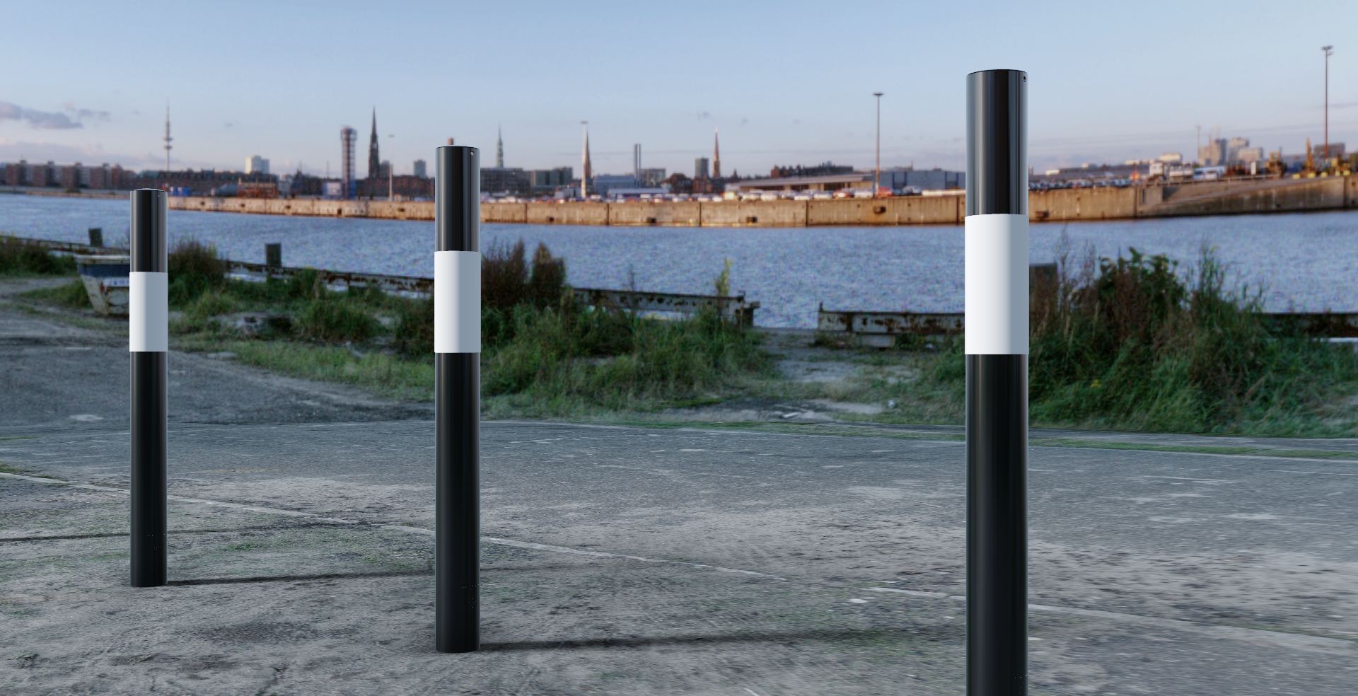 Black and White Round Bollards banner image