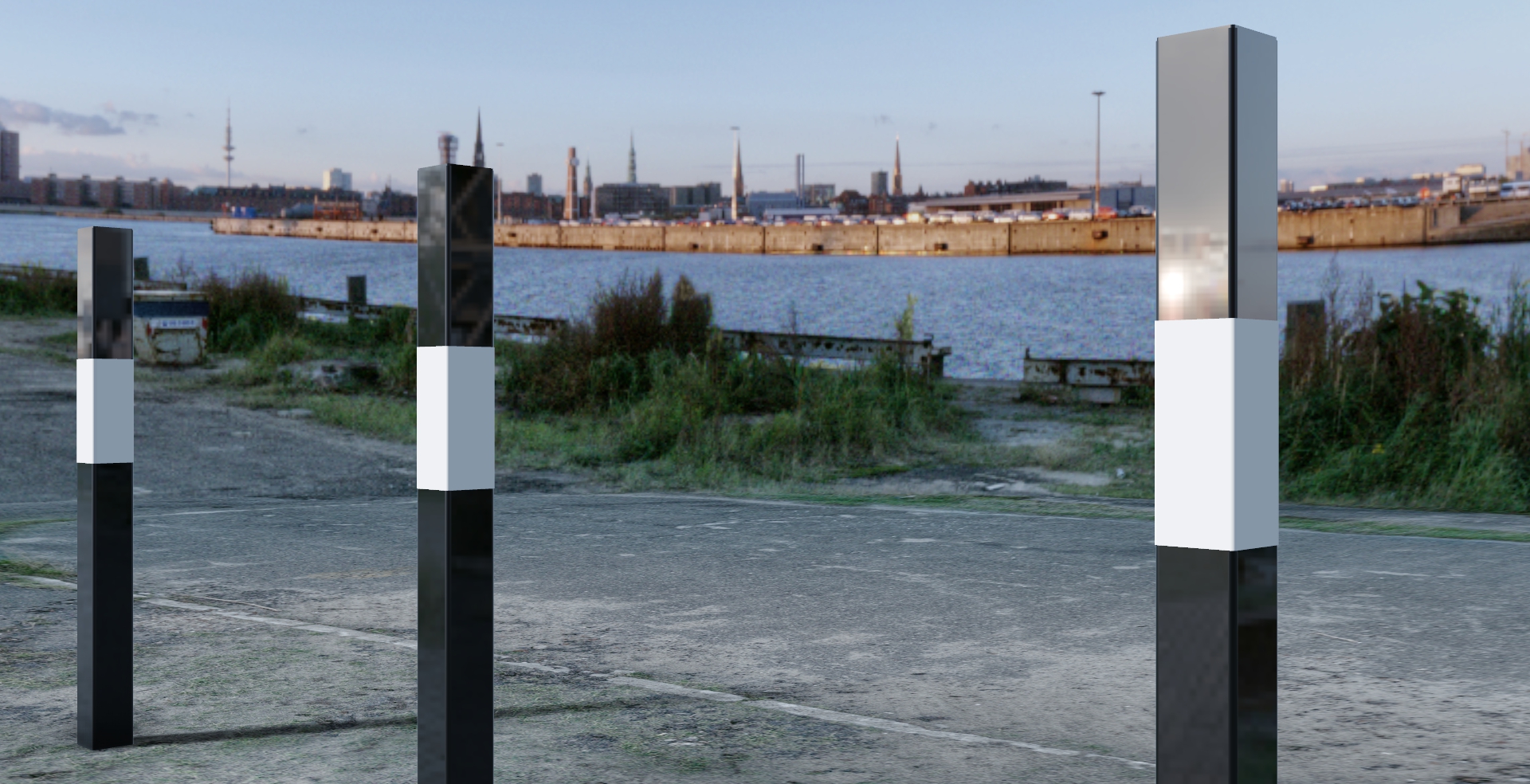 Black and White Square Bollards banner image
