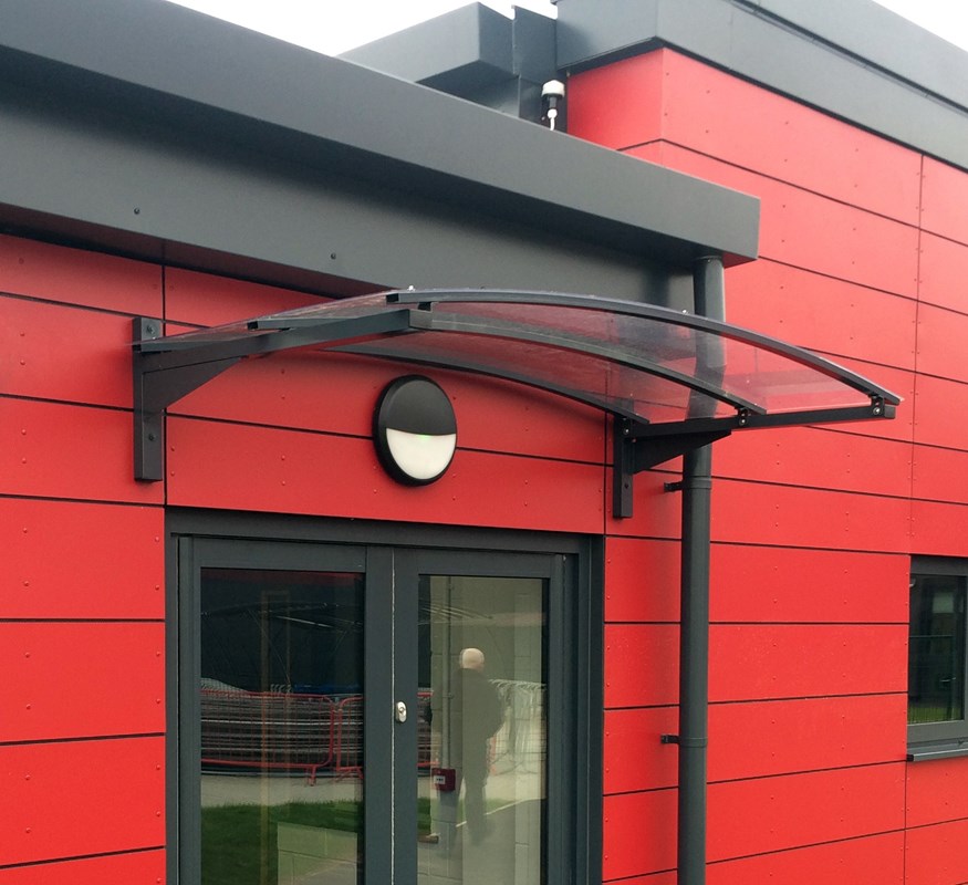 Wall Fixed, Lightweight Galvanised Steel Door CanopyAL